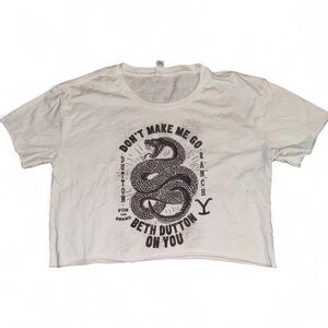 Yellowstone show Beth Dutton women’s white graphic cropped t shirt - Size S